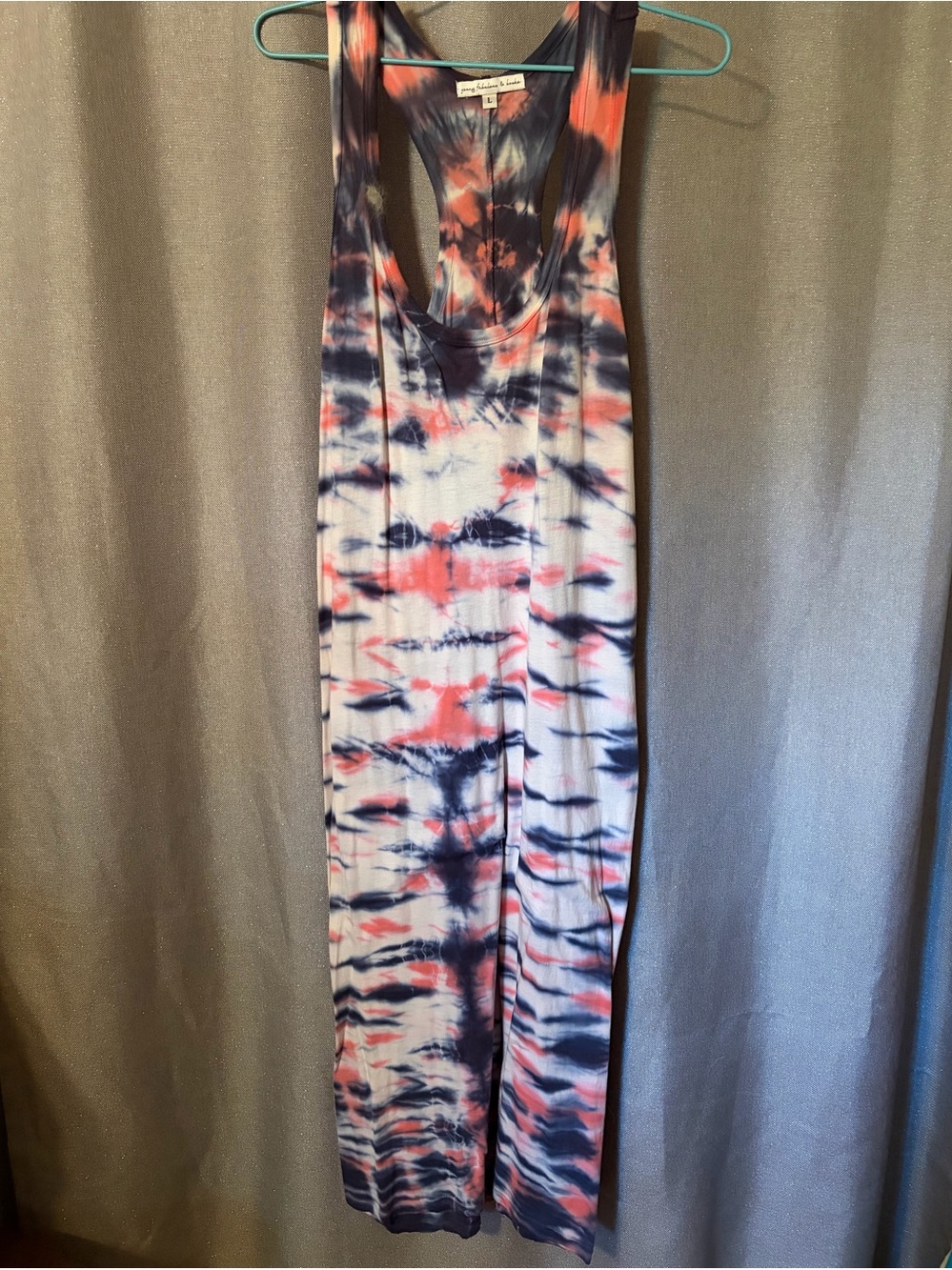 Young Fabulous & Broke Tie-Dye Racerback Maxi Dress - Blue & Pink